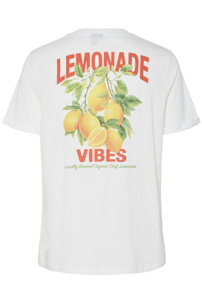 PCFIB SS PRINTED T-SHIRT JRS BC 17158302 BRIGHT WHITE/LEMONADE